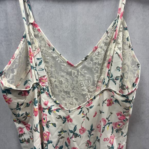Vintange Victoria's Secret Floral Silk Night Gown Gold Label Slip Dress Size L - Picture 4 of 7